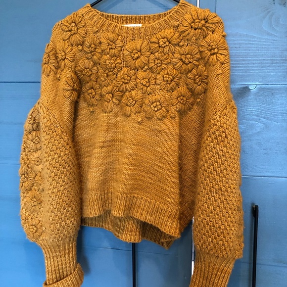 ULLA Johnson Ciel Embroidered Merino Wool Knit Sweater - Picture 4 of 7